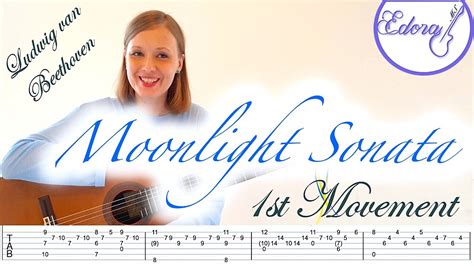 Moonlight Sonata Fingerstyle Guitar Tutorial With On Screen Tab 1st