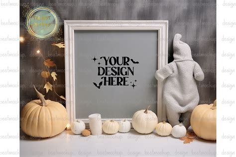 Cute Warm Autumn Halloween Frame Mockup Graphic By Thebest Mockup