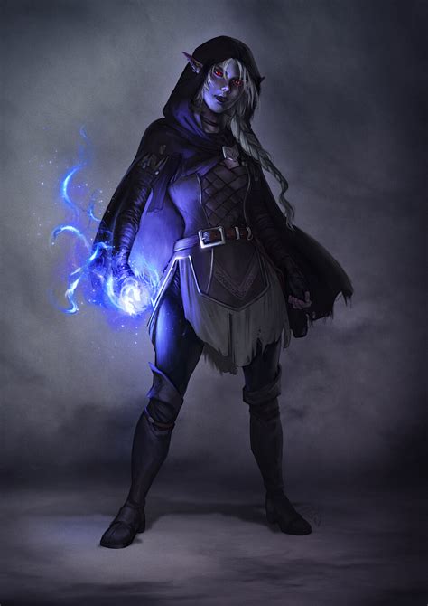 Artstation Drow Sorcerer Dnd Commission Elisa Serio Half Drow Dnd Sorcerer Character Art