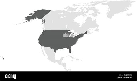 Dark Grey Map Of The United States Inside Light Grey Map Of The North