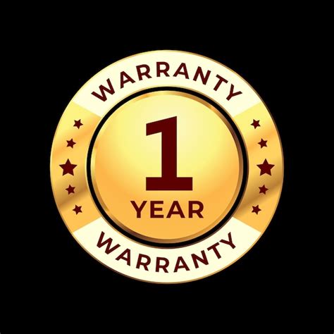 Premium Vector 1 Year Warranty Gold Label 1 Year Warranty Vector Image