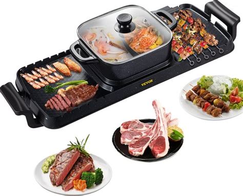 Techlogy Tafel Bbq 2in1 Elektrische Bbq Multifunctioneel Hot Pot 2400W Bol