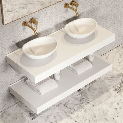 Stone Wall Hung Countertop Basin Shelf Towel Shelf Mm Lusso