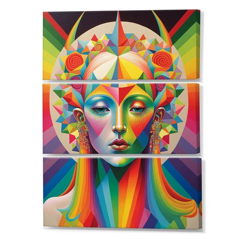 Designart Abstract Rainbow Portrait Vii Modern Woman Canvas Art Print