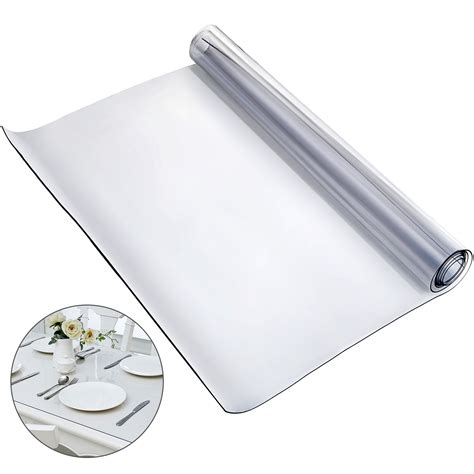 Vevor Nappe Pvc Rectangulaire Transparente Mm Nappe De Protection