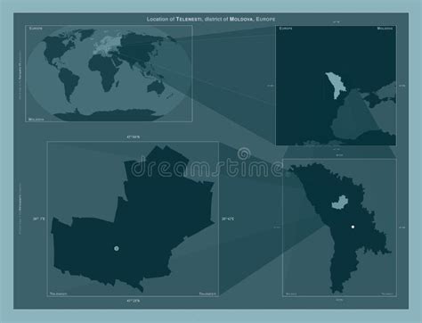 Telenesti Moldova Described Location Diagram Stock Illustration