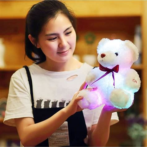 Ours En Peluche Lumineux Kingcenton Veilleuse De Peluche Noeud