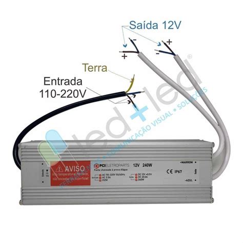 Fonte Chaveada Blindada Metalica Bivolt 12V IP67