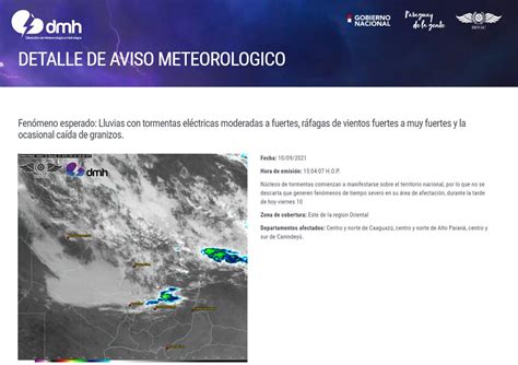 Dmh Paraguay On Twitter Aviso Meteorol Gico N Emitido