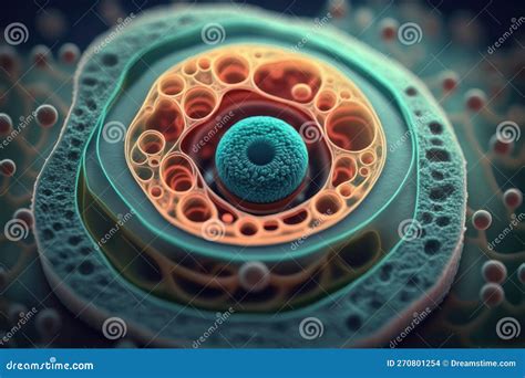 D Rendering Of Human Cell Or Embryonic Stem Cell Ai Generation Stock