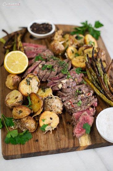 One Pan Rinderfilets Rinderfilets Mit Parmesankartoffel Und Fisolen