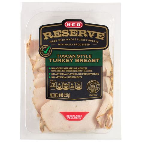 H E B Reserve Tuscan Style Turkey Breast Lunch Meat Shop Meat At H E B