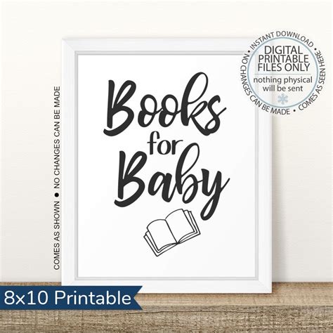 Printable Books For Baby Sign Books Table Sign Baby Sprinkle Etsy