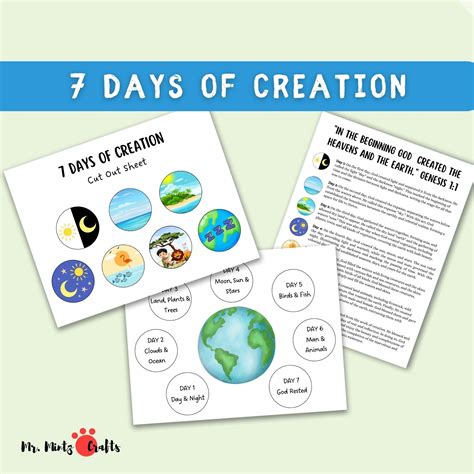 7 Days Of Creation Printable Homeschool Preschool Activities 7 Days