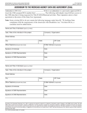 Fillable Online Addendum To The Medicaid Agency Data Use Agreement Dua