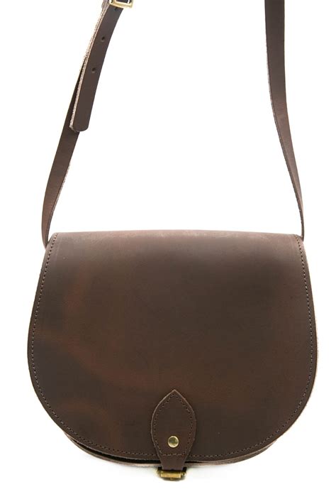 Vintage Brown Leather Saddle Crossbody Bag Zarah A To Z Leather