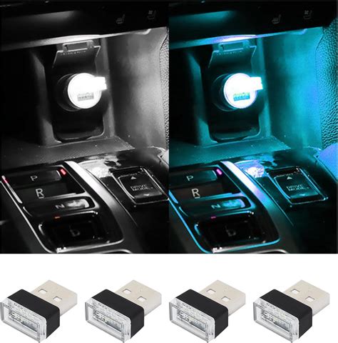 Amazon Augeny Pcs Usb Led Car Interior Atmosphere Lamp Plug In