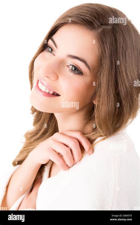 Portrait Of A Beautiful Blonde Woman Beauty Care Stock Photo Alamy