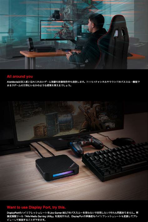 楽天市場AVerMedia TECHNOLOGIES Live Gamer BOLT 4K 60fps HDR対応 Thunderbolt