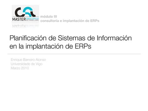 Planificación De Sistemas De Información En La Implantación De Erps