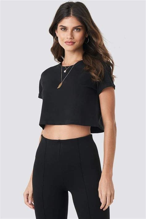 2 Pack Crop Top Black Cropped Tops Modische Tops Modische Kleidung