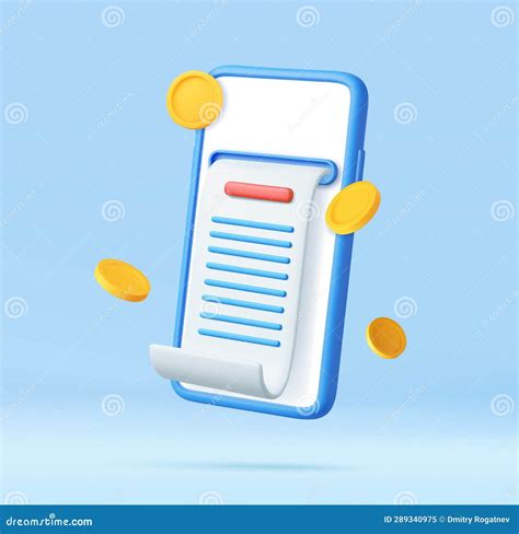 3d Bill Payment Stock Illustration Illustration Of Render 289340975