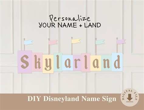 Personalize Disneyland Party Sign, Disneyland Party Decoration, Digital ...