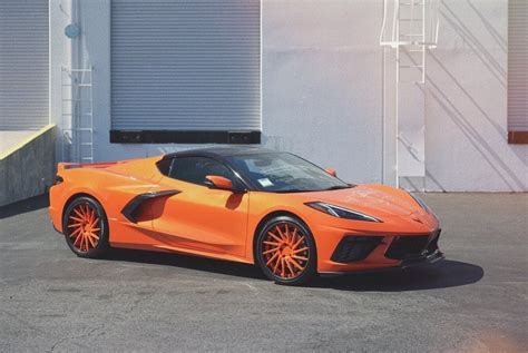 Chevrolet Corvette C8 Stingray Orange Avant Garde F451 Wheel Wheel Front