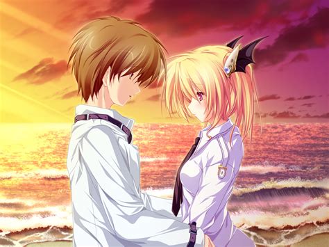 Beach Blonde Hair Clouds Game Cg Magus Tale Nina Geminis Red Eyes School Uniform Sky Tears