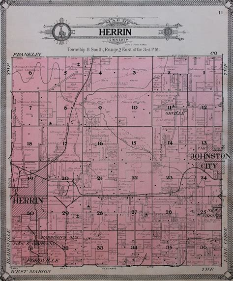 1908 Herrin Township Map | Williamson County Illinois Historical Society