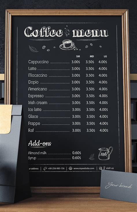 Coffee Menu Template Cafe Menu Instant Download Drinks | Etsy