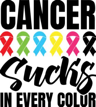 Cancer Sucks In Every Color Colored Cancer Ribbons Free Svg File For