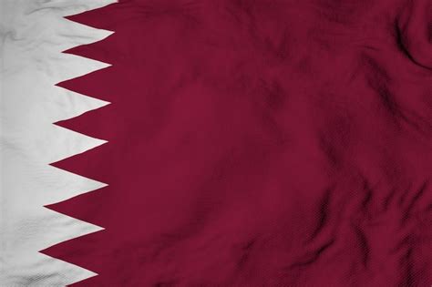 Premium Photo Full Frame Close Up On A Waving Flag Of Qatar In 3d