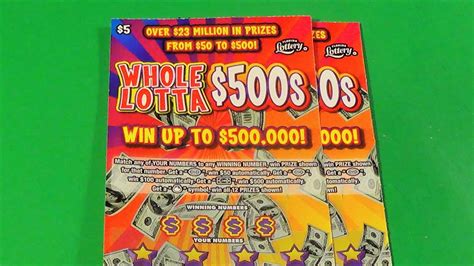 SOOD 941 TWO 5 WHOLE LOTTA 500s Florida Lottery Scratch Tickets