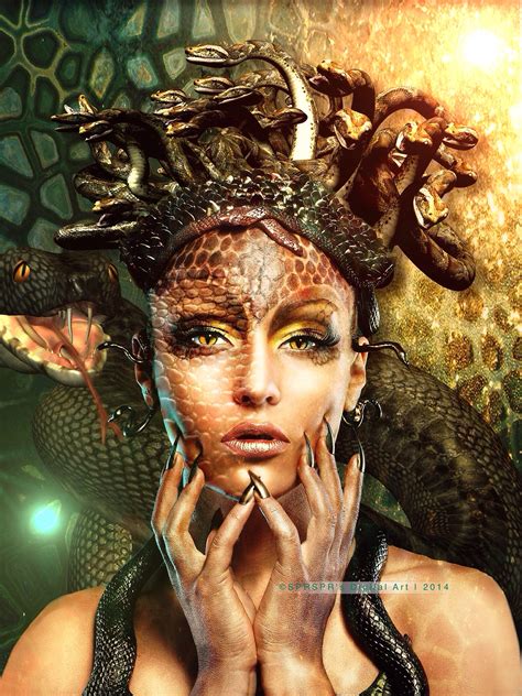 The Snake Queen By Sprsprsdigitalart On Deviantart Medusa Art Medusa