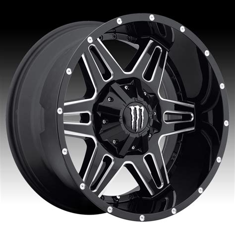 TIS Monster Energy Edition 538BM Black Milled Custom Wheels Rims - Monster Energy - 538BM ...