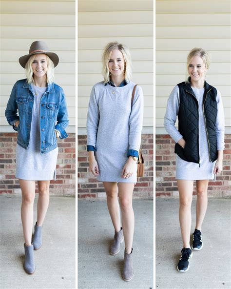 How To Style A Sweatshirt Dress Ways Sweatshirt Dress Outfit