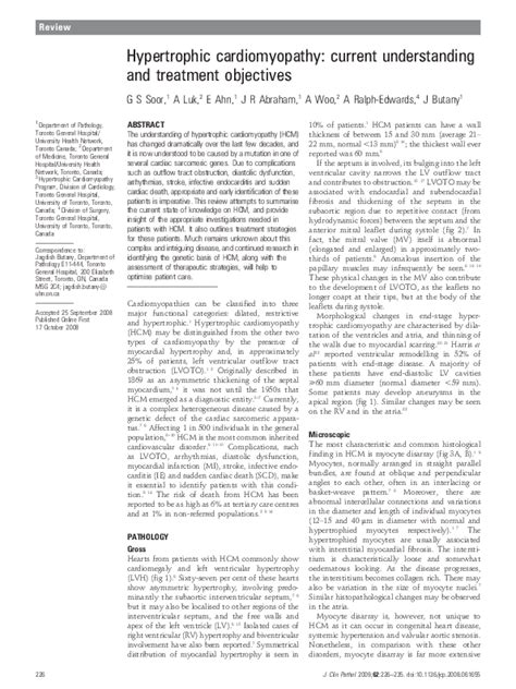 Pdf Hypertrophic Cardiomyopathy Current Understanding And Treatment