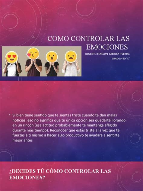 Como Controlar Las Emociones Pdf Las Emociones Sicología