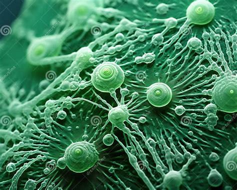 An Electron Microscope View Of The Spirulina Algae Stock Illustration