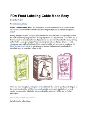 Fillable Online Fda Food Labeling Guide Made Easy Fax Email Print