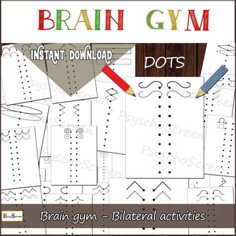 Brain Gym Worksheets with Dots: Coordination, Balance, Focus - PDF ...