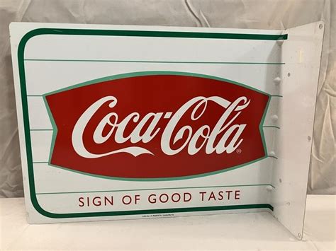 1990s Coca Cola Double Sided Metal Flange Sign Made In Usa Etsy