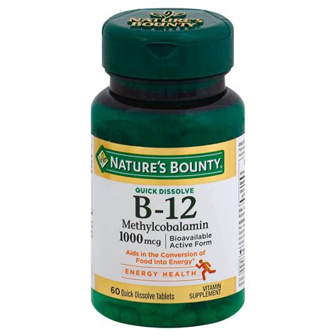 Natures Bounty Methylcobalamin Vitmain B 12 1000 Mcg Quick Dissolve