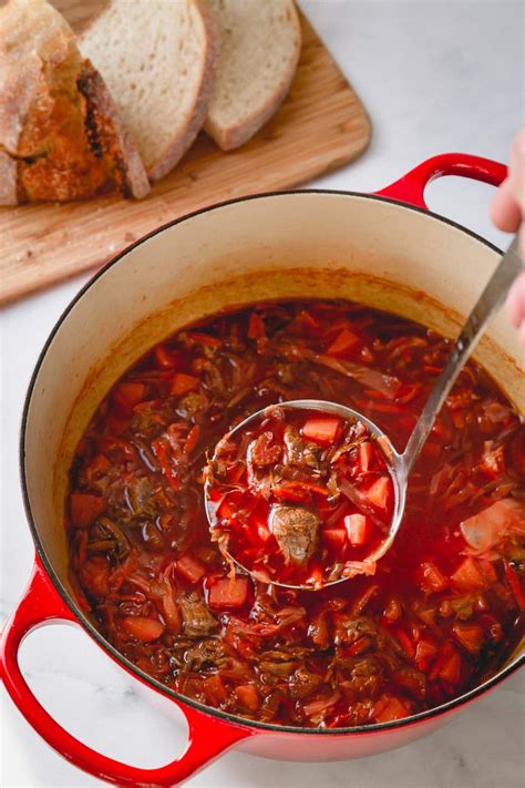 Russian Borscht Soup Recipe With Beef - Chandler Dempan