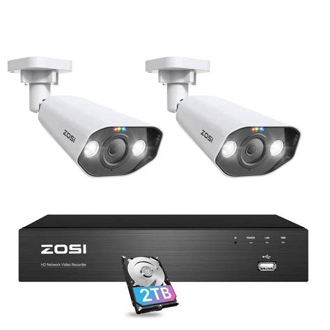 Zosi K Channel Tb Poe Nvr Security Camera System With Wired Mp