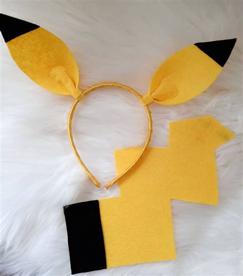 Pikachu Inspired Tail and Ears Set. Clip on Pikachu Inspired Tail ...