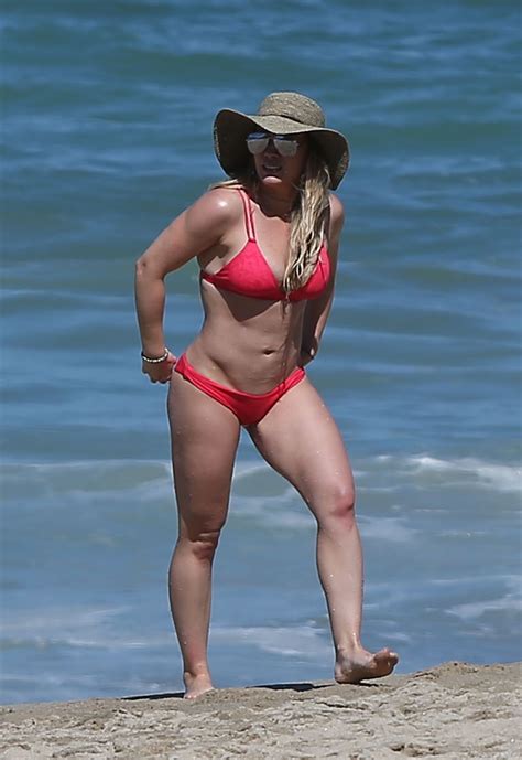 Hilary Duff In Red Bikini On The Beach In Mexico 2 4 2017 CelebMafia