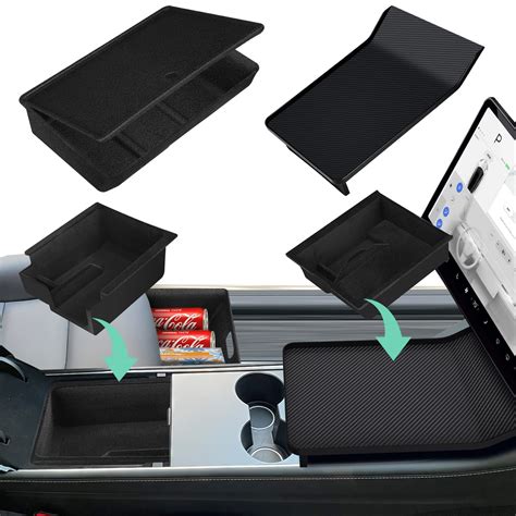 Vkdofannl Pack Upgraded Center Console Organizer Tray For Tesla