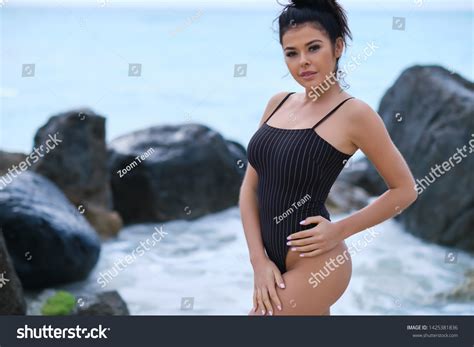 Woman On Beach Pink Bikini Woman Stock Photo 1425381836 Shutterstock